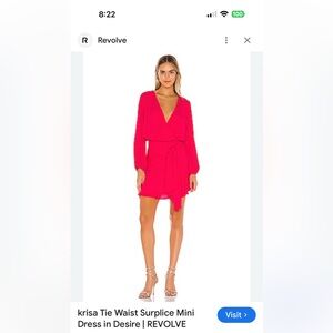 Krisa Mini Belted Wrap Dress In Rasberry